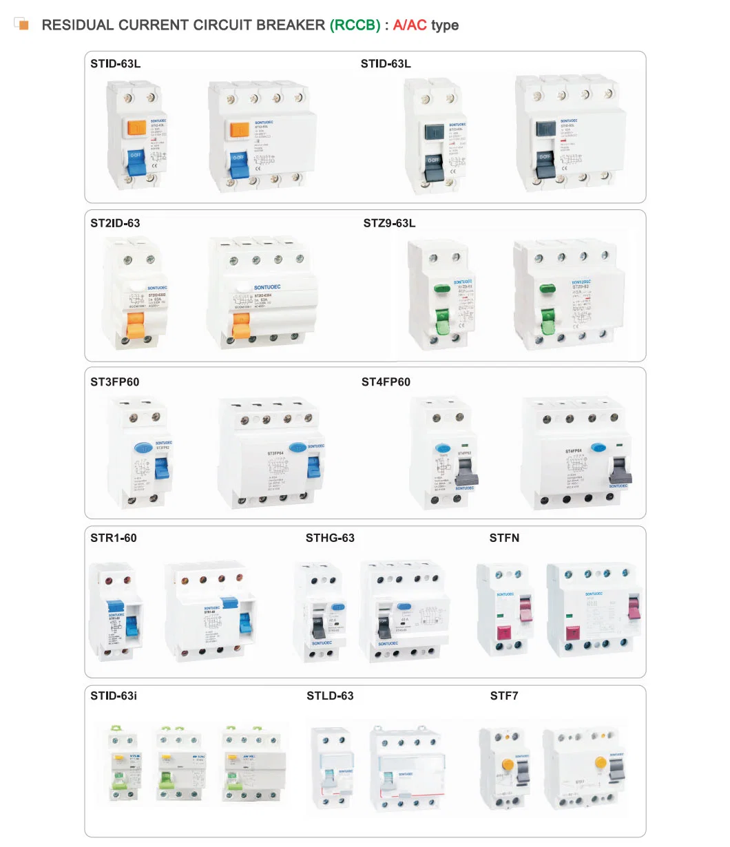 RCCB B Model 2p 4p Residual Current Circuit Breaker with CE/CB Approvals